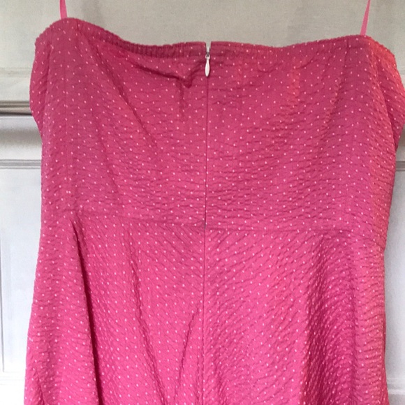 JCrew pink Swiss dot strapless dress 10 - Picture 5 of 6